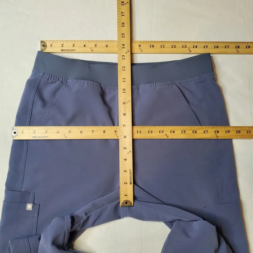Figs Men's Size M Axim Cargo Scrub Straight Leg Pants Blue T2001